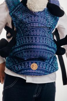 LennyLamb Puppentragehilfe mit Schnallen Peacock's Tail - dunkelblau